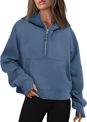 Women’s Casual Long Sleeve Zip-Up Hoodie with Front Pocket