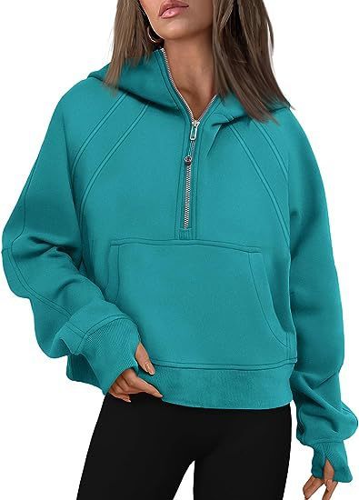 Women’s Casual Long Sleeve Zip-Up Hoodie with Front Pocket