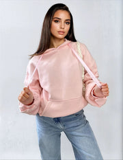Ruched Sleeve Oversized Hoodie