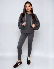 Ruched Sleeve Oversized Hoodie