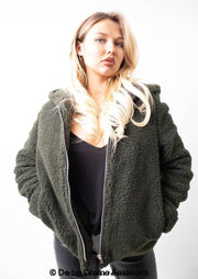 Zip Up Hooded Borg Teddy Jacket