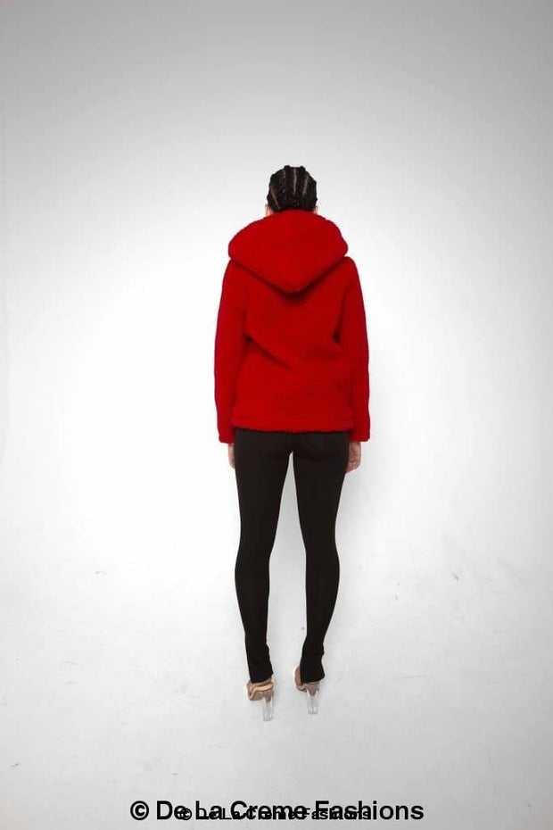 Zip Up Hooded Borg Teddy Jacket