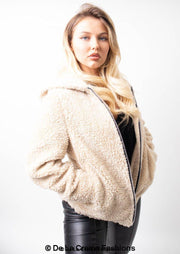 Zip Up Hooded Borg Teddy Jacket