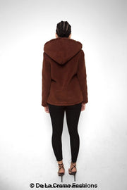 Zip Up Hooded Borg Teddy Jacket