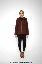 Zip Up Hooded Borg Teddy Jacket