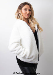 Zip Up Hooded Borg Teddy Jacket