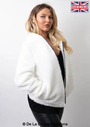 Zip Up Hooded Borg Teddy Jacket