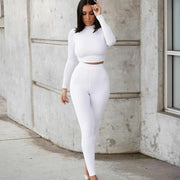 Solid Crop Top and Leggings