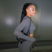 Solid Crop Top and Leggings