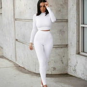 Solid Crop Top and Leggings