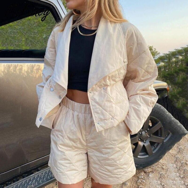 High Waist Shorts and Crop Jacket Suit Top