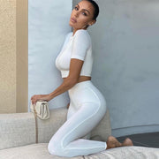 Solid Crop Top and Leggings